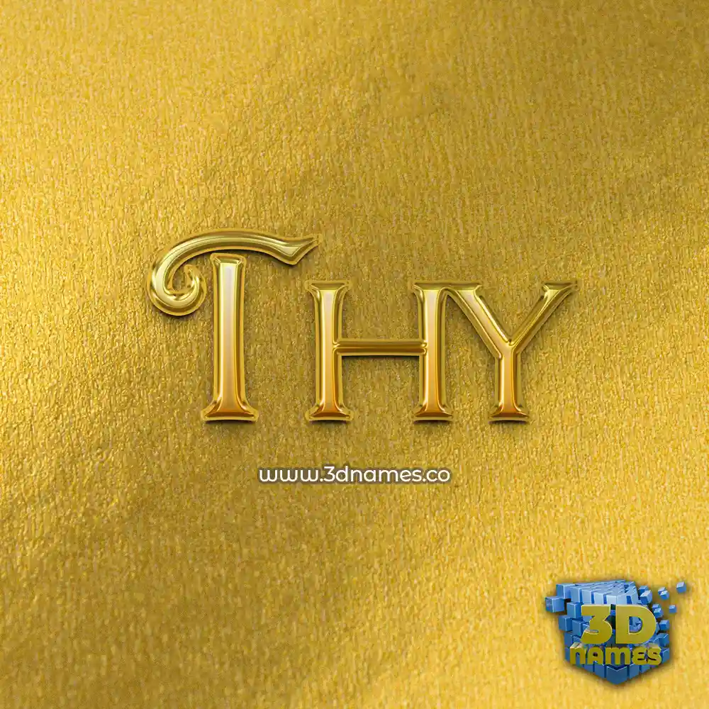 thy in All Gold style - 3D name wallpaper