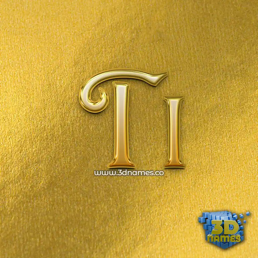 ti in All Gold style - 3D name wallpaper