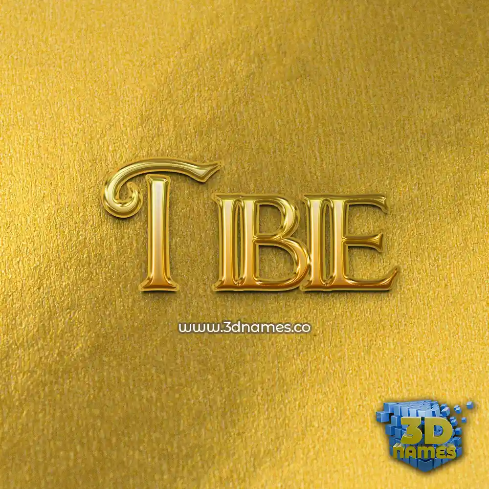 tibie in All Gold style - 3D name wallpaper