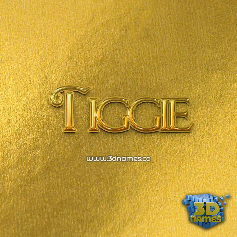 tiggie in All Gold style - 3D name wallpaper