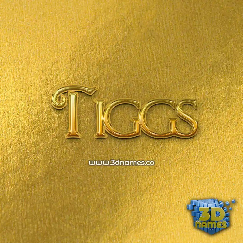 tiggs in All Gold style - 3D name wallpaper