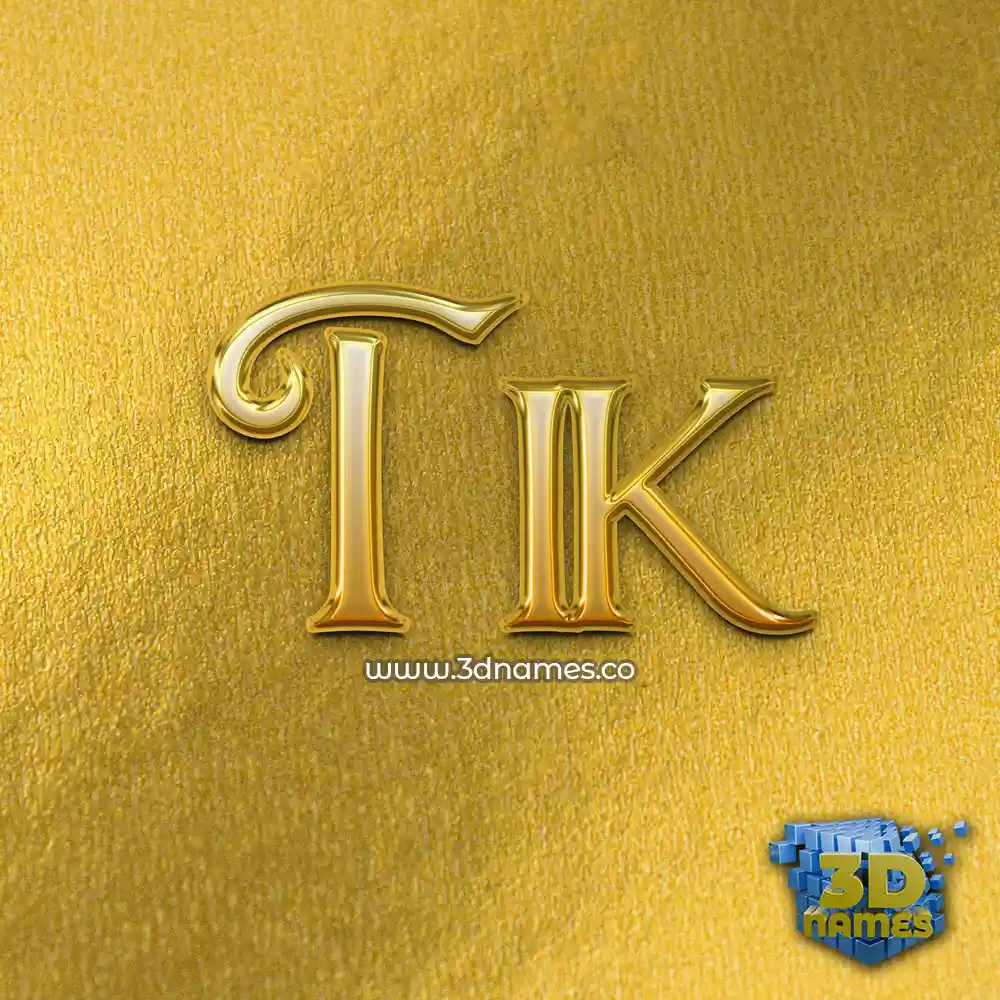 tik in All Gold style - 3D name wallpaper