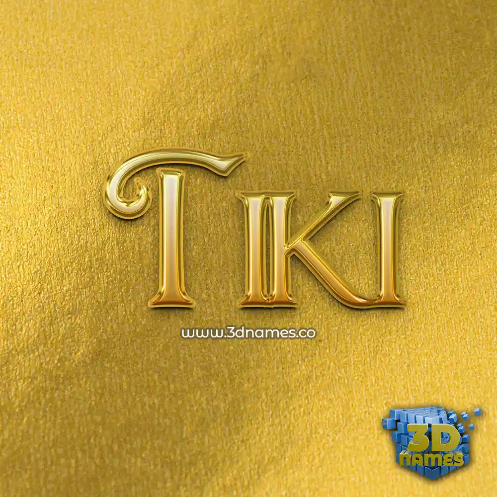 tiki in All Gold style - 3D name wallpaper