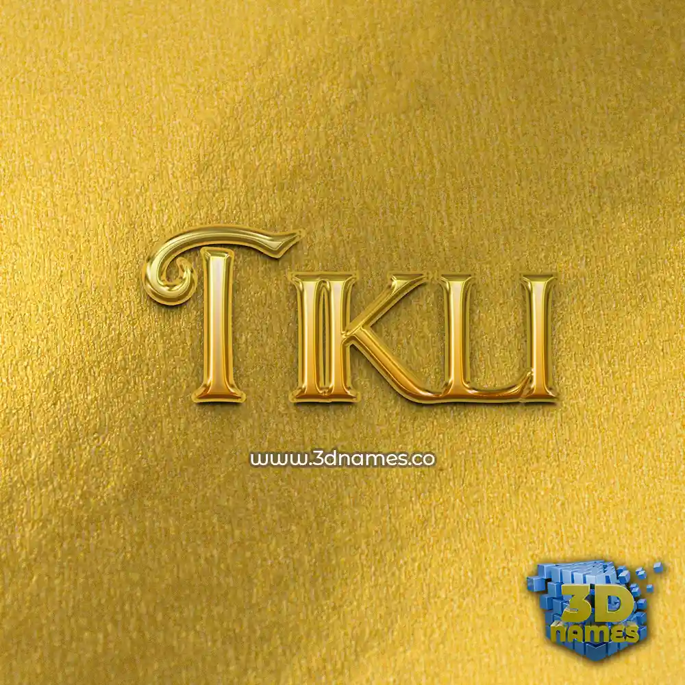 tikli in All Gold style - 3D name wallpaper