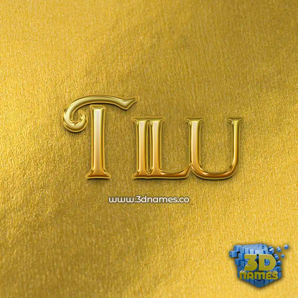 tilu in All Gold style - 3D name wallpaper