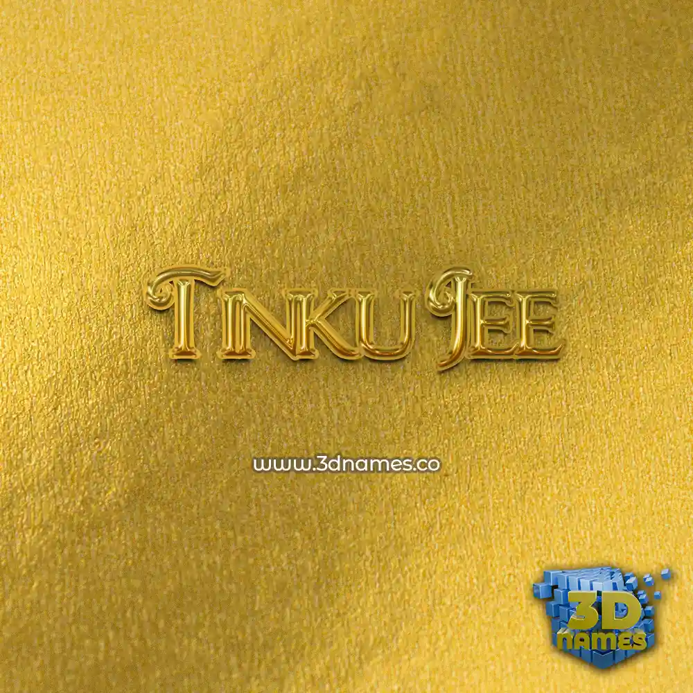 tinku jee in All Gold style - 3D name wallpaper