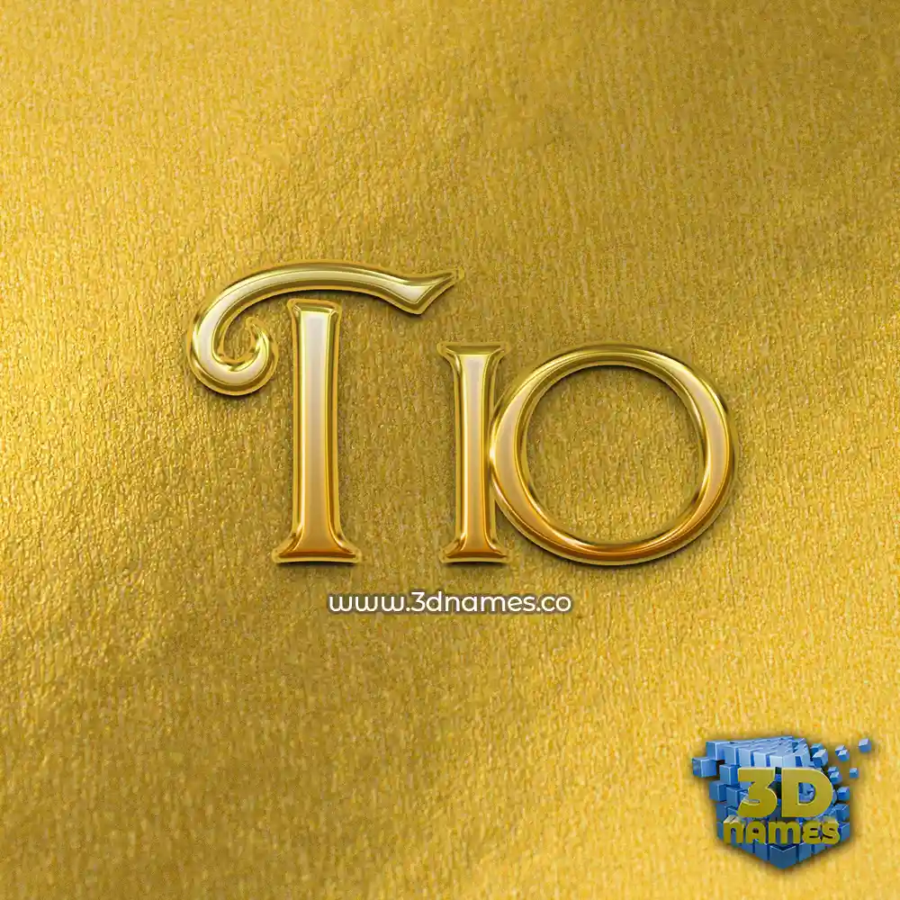 tio in All Gold style - 3D name wallpaper