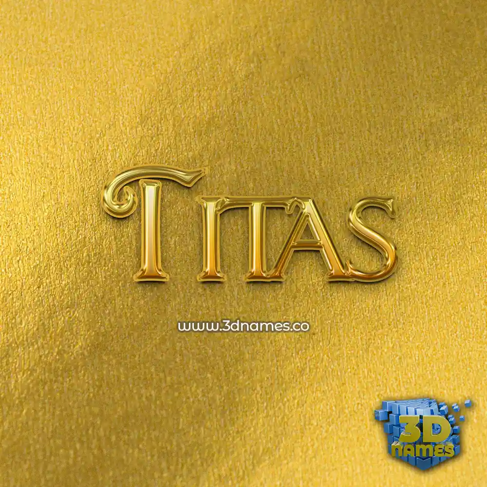 titas in All Gold style - 3D name wallpaper