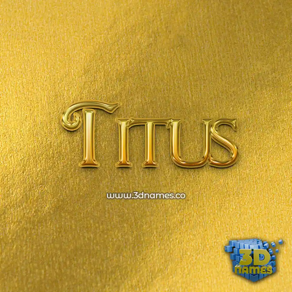 titus in All Gold style - 3D name wallpaper