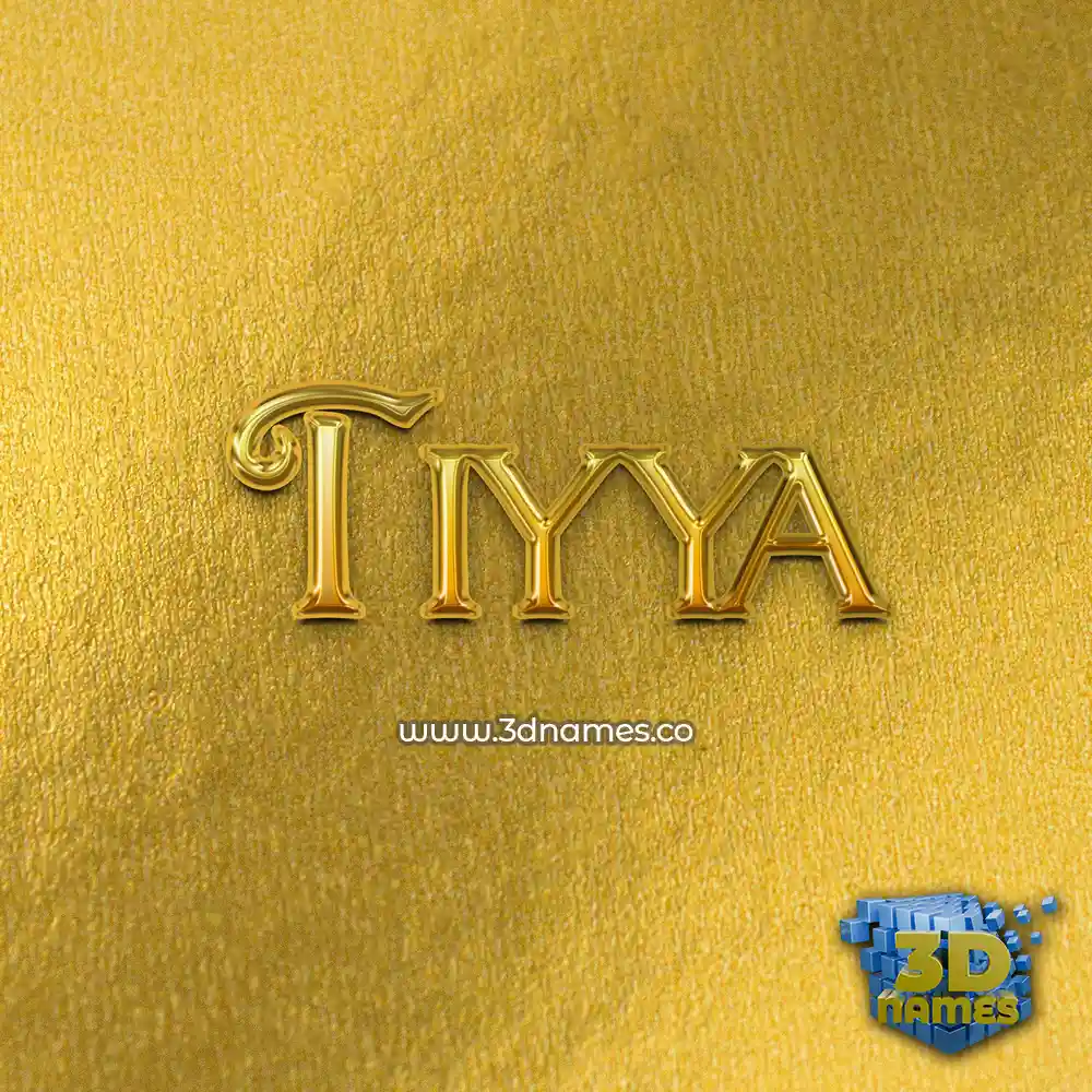 tiyya in All Gold style - 3D name wallpaper