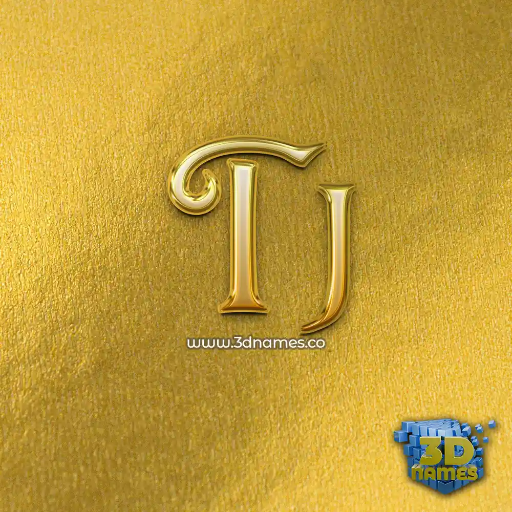 tj in All Gold style - 3D name wallpaper