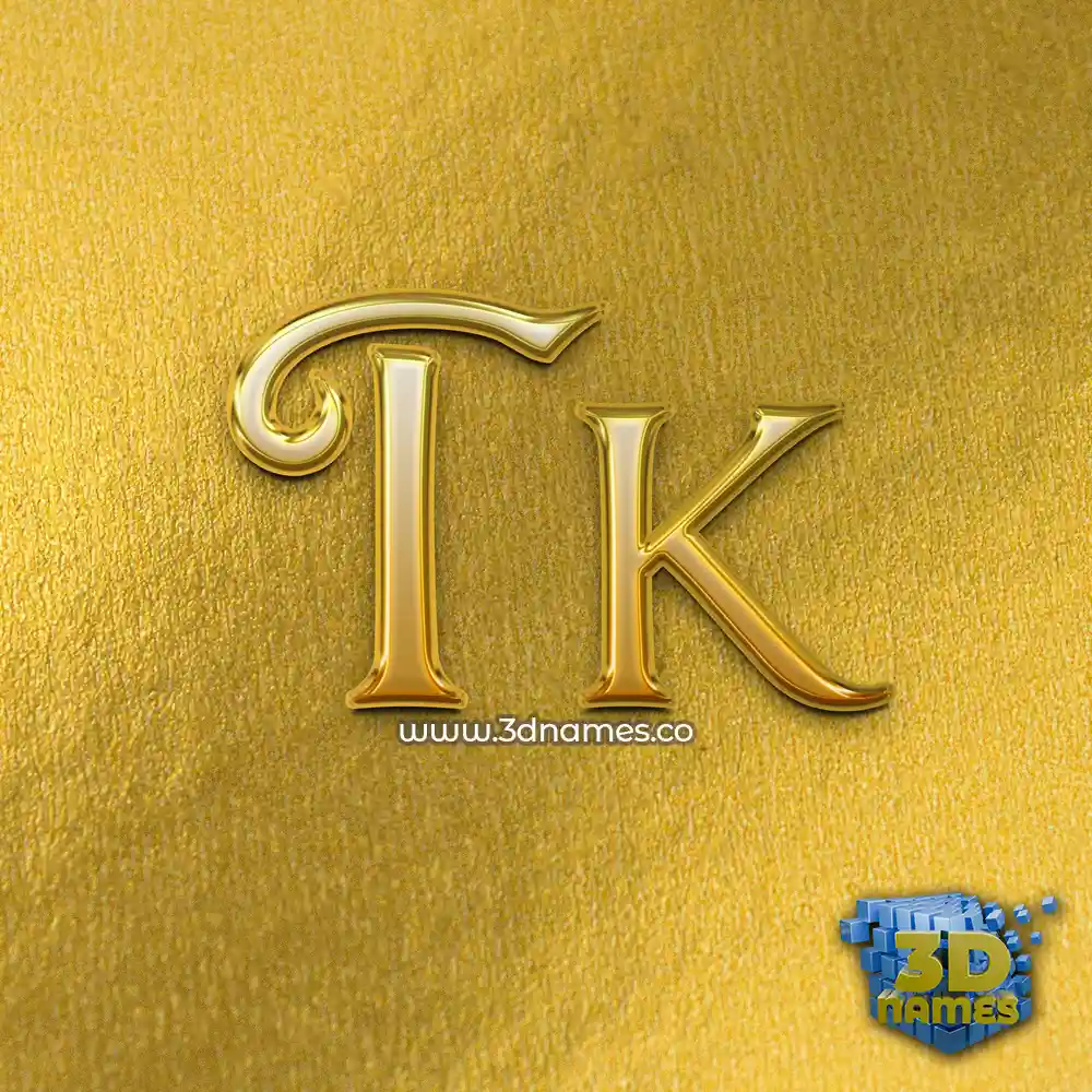 tk in All Gold style - 3D name wallpaper
