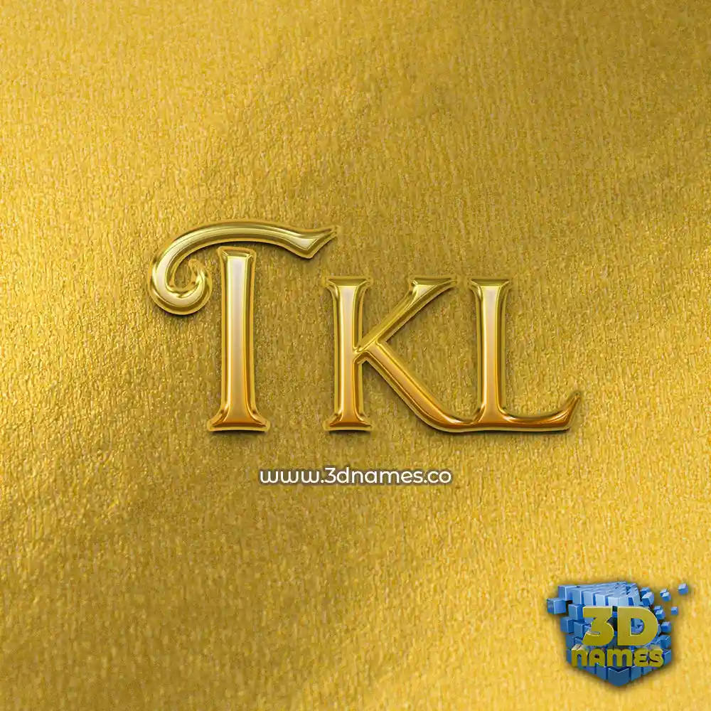 tkl in All Gold style - 3D name wallpaper