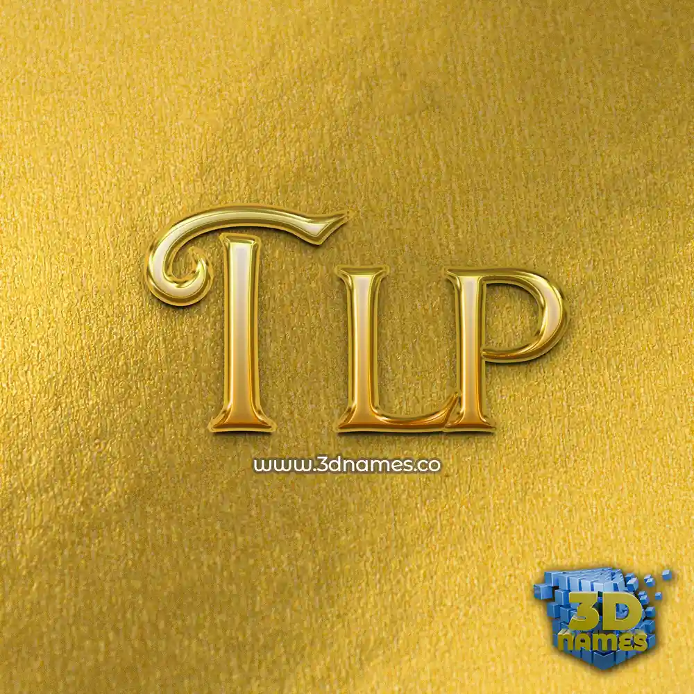 tlp in All Gold style - 3D name wallpaper