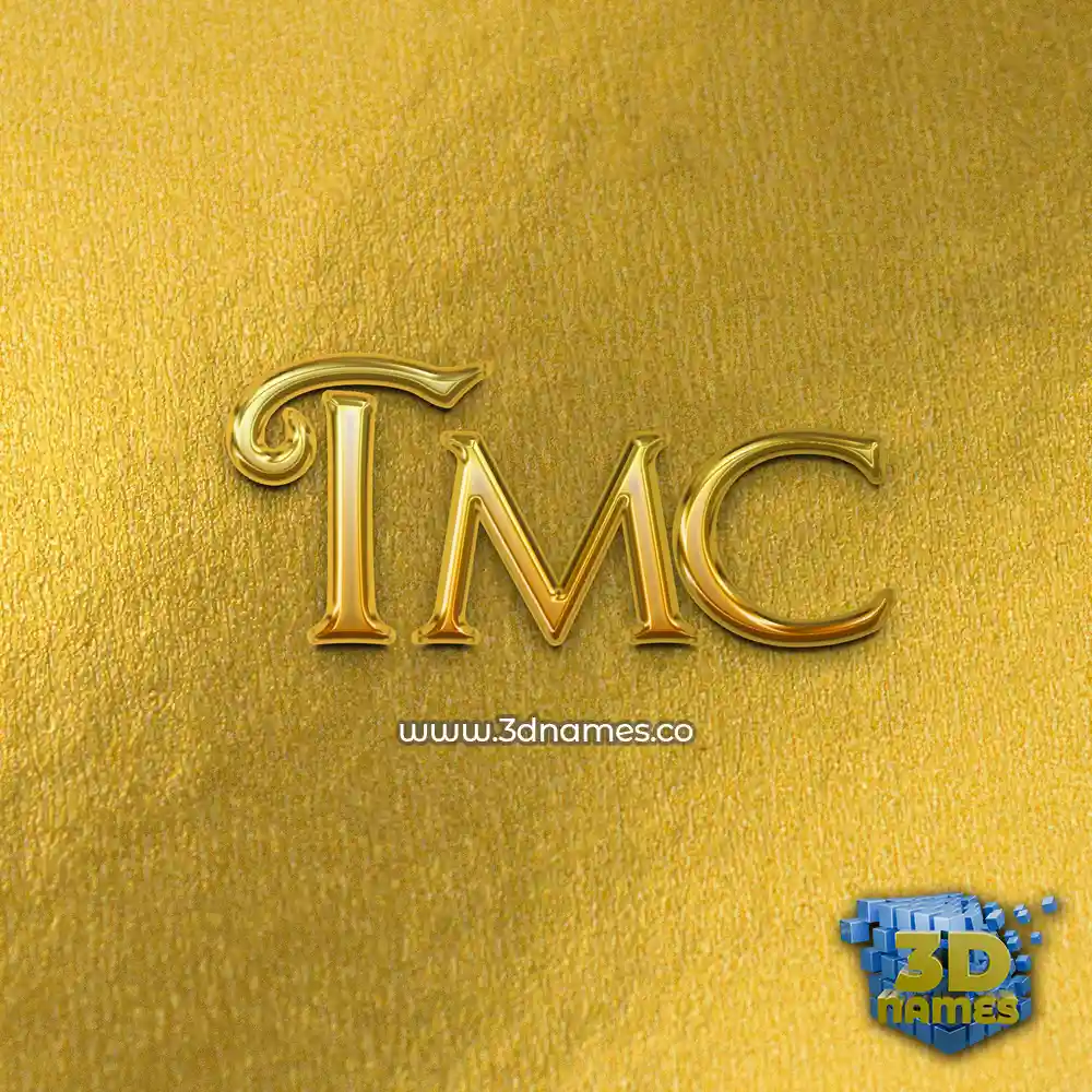 tmc in All Gold style - 3D name wallpaper