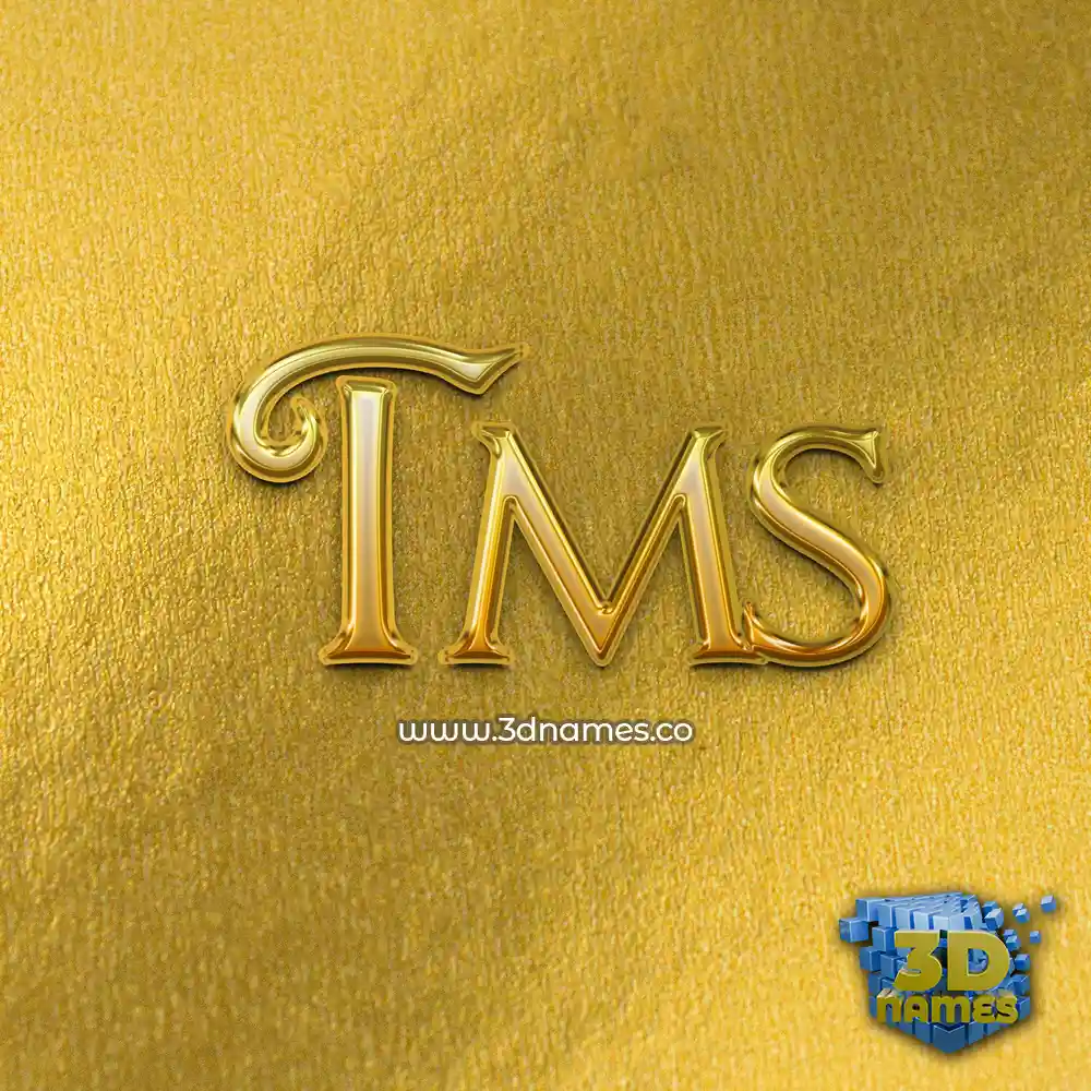 tms in All Gold style - 3D name wallpaper