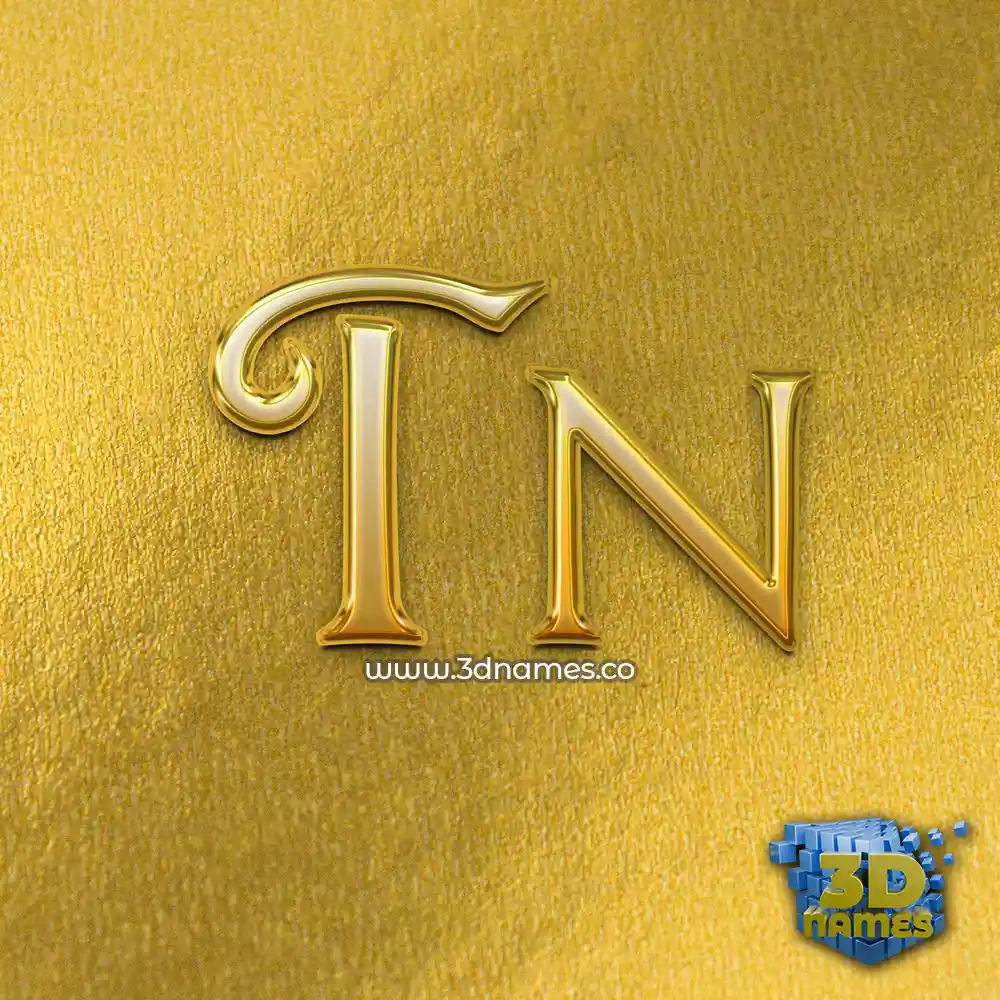 tn in All Gold style - 3D name wallpaper