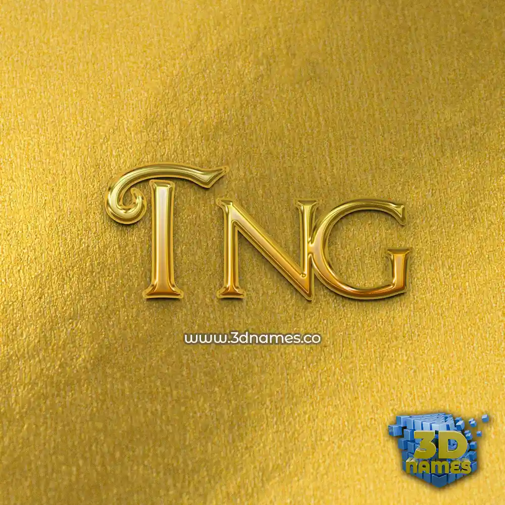 tng in All Gold style - 3D name wallpaper