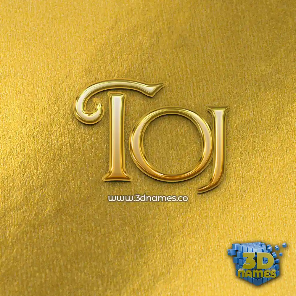 toj in All Gold style - 3D name wallpaper