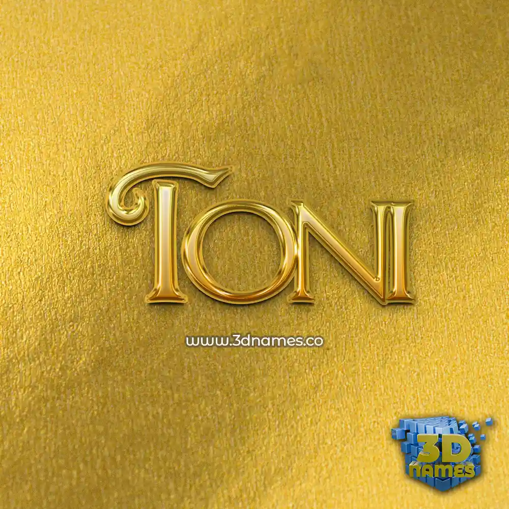 toni in All Gold style - 3D name wallpaper