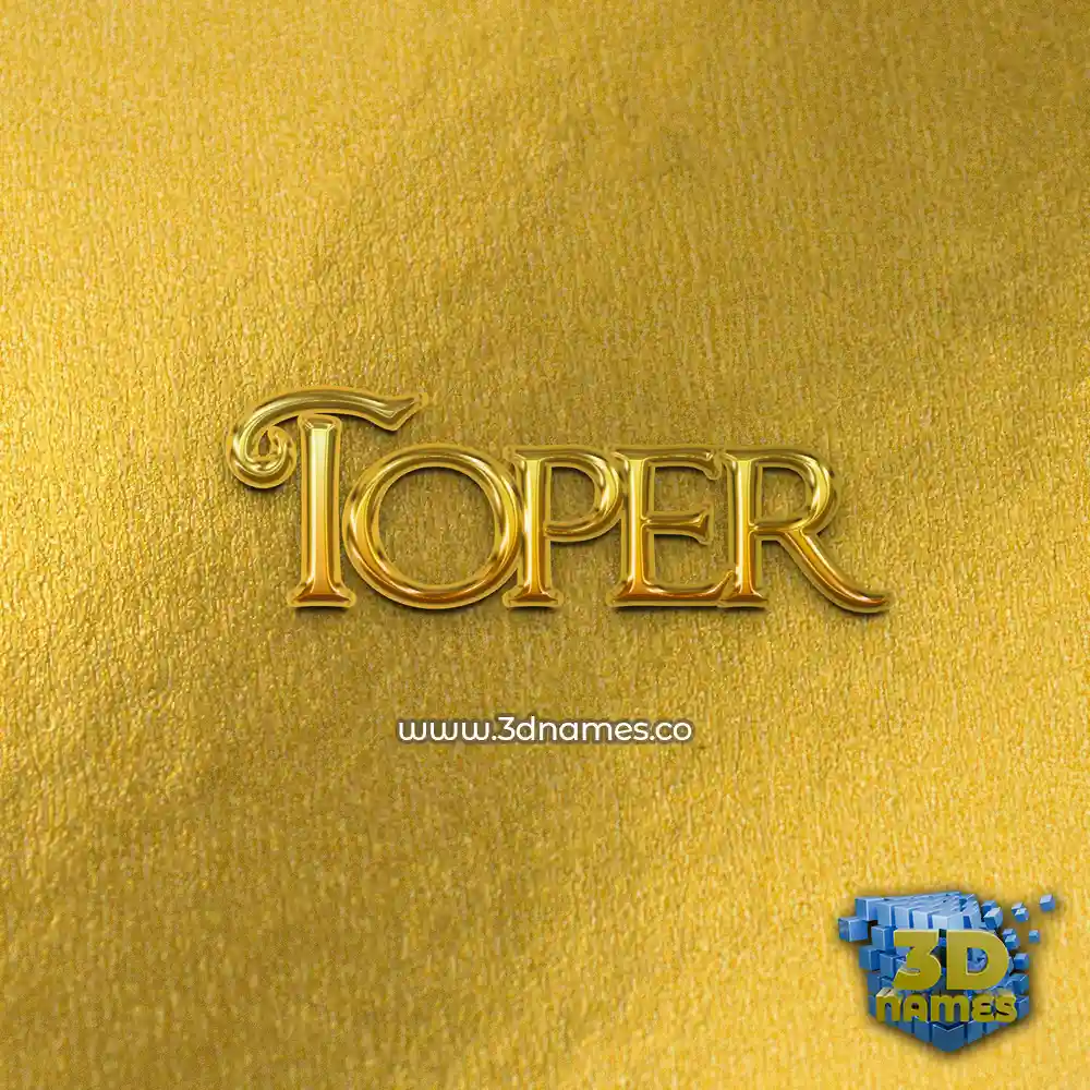 toper in All Gold style - 3D name wallpaper