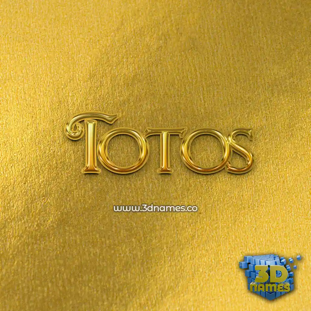 totos in All Gold style - 3D name wallpaper