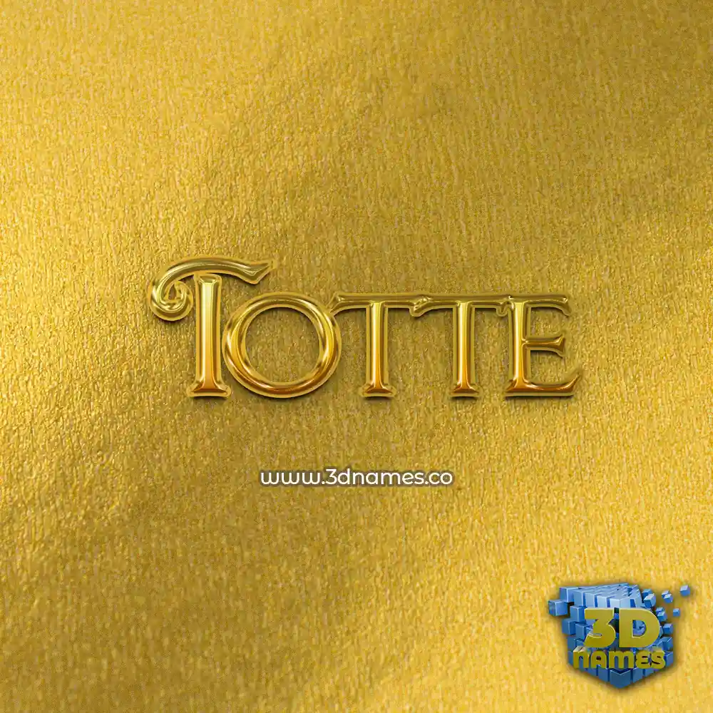 totte in All Gold style - 3D name wallpaper