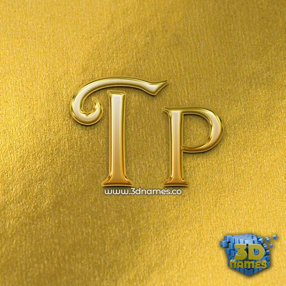 tp in All Gold style - 3D name wallpaper