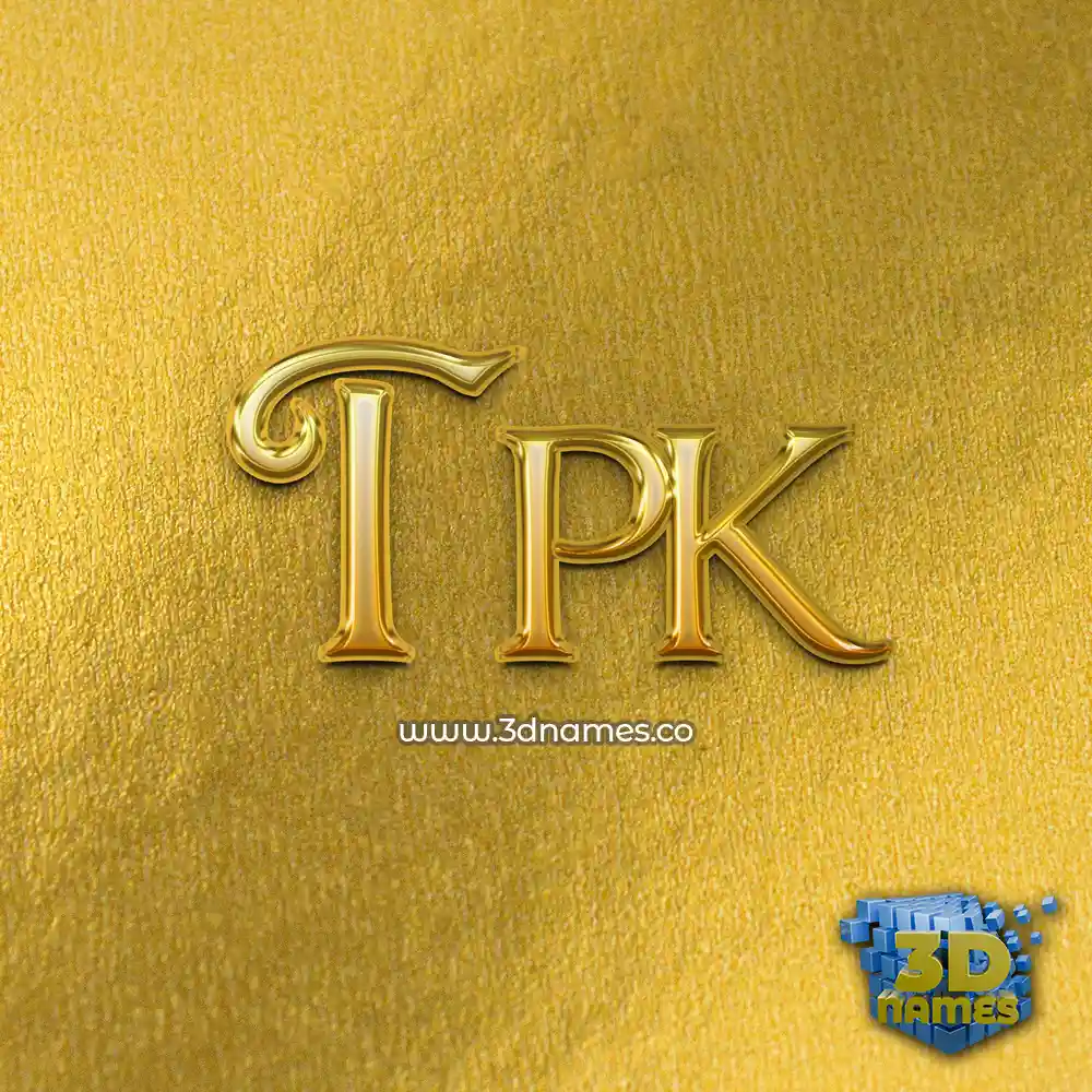 tpk in All Gold style - 3D name wallpaper