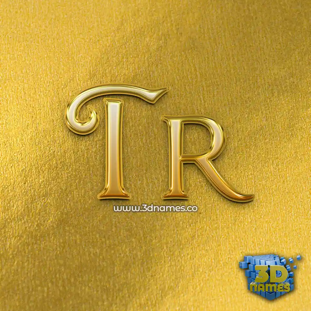 tr in All Gold style - 3D name wallpaper