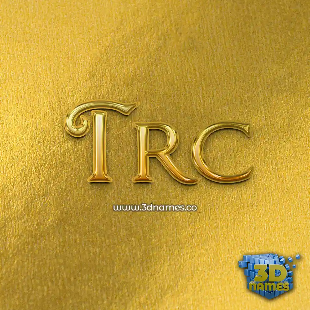 trc in All Gold style - 3D name wallpaper