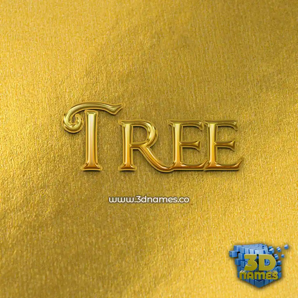 tree in All Gold style - 3D name wallpaper