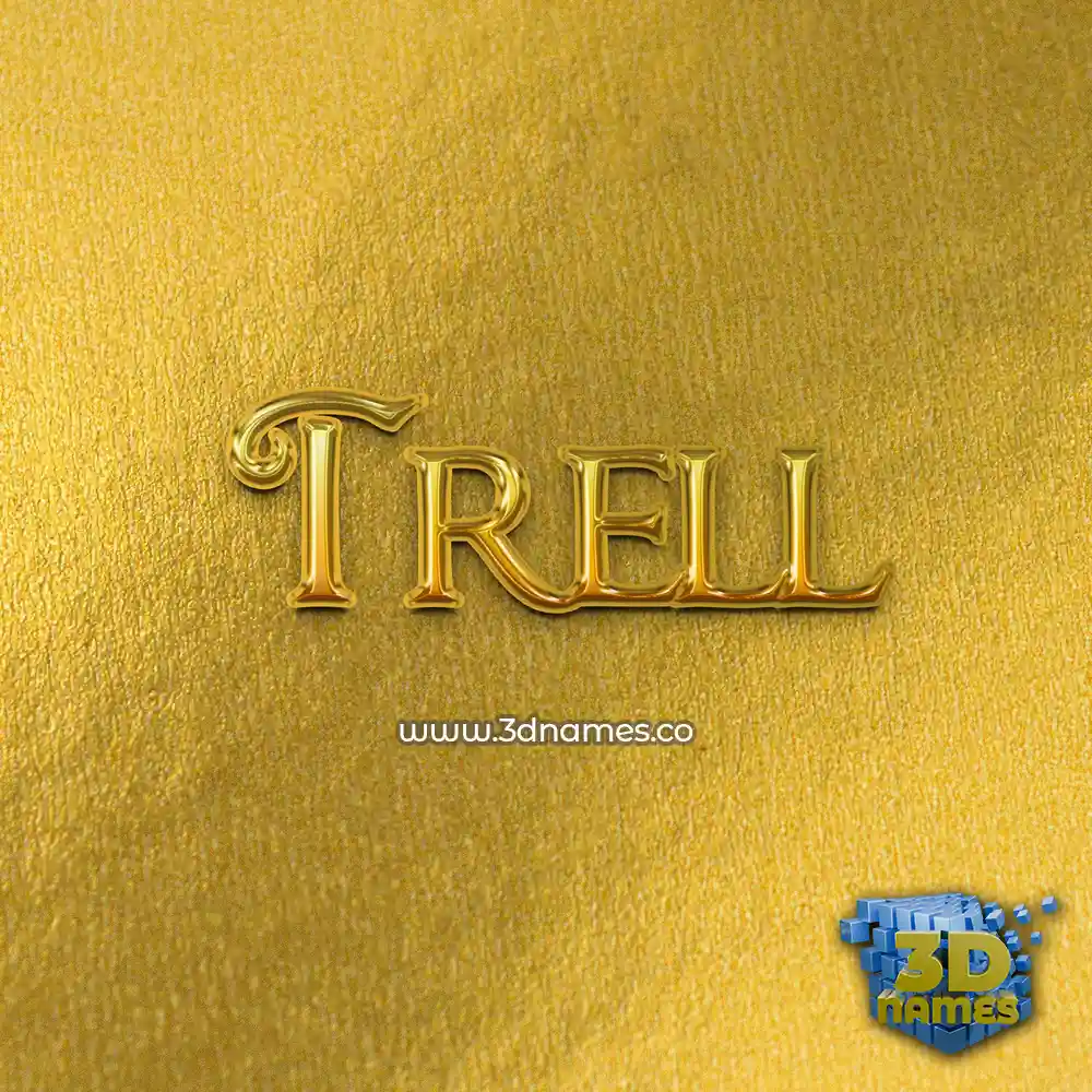 trell in All Gold style - 3D name wallpaper