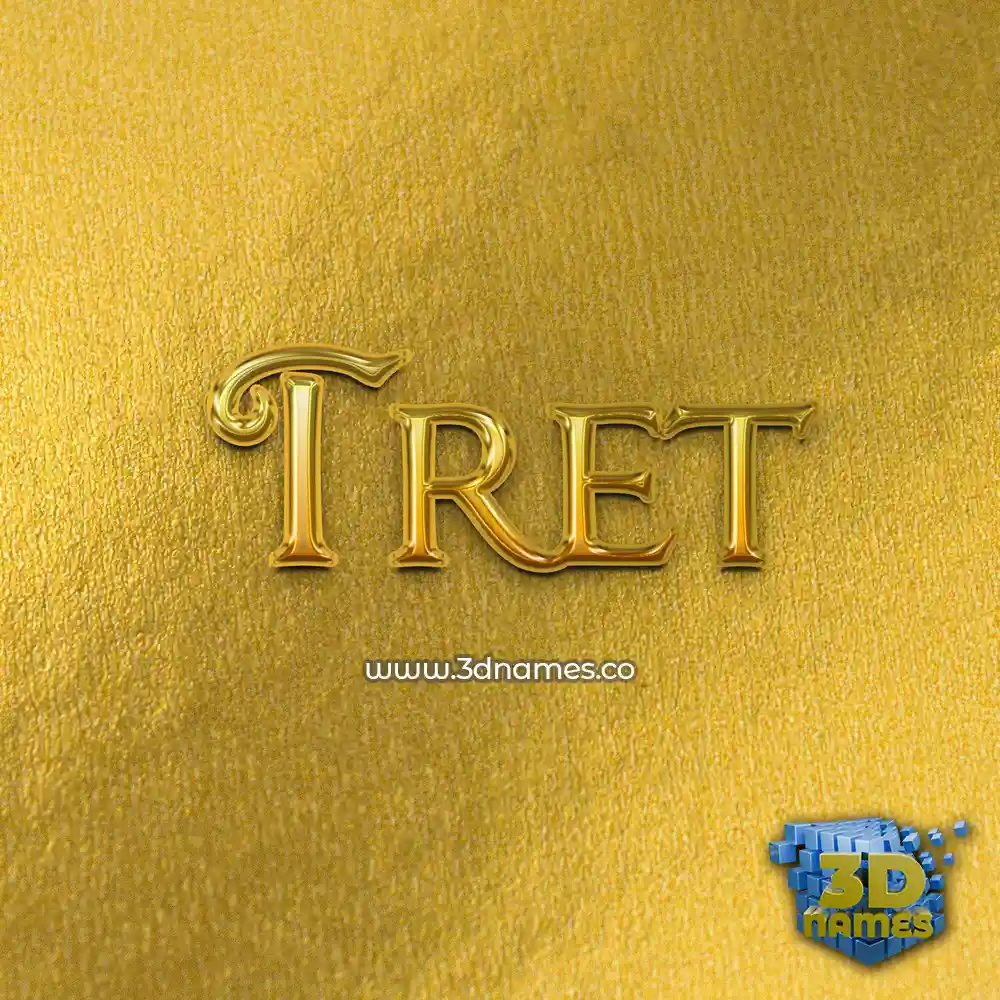 tret in All Gold style - 3D name wallpaper