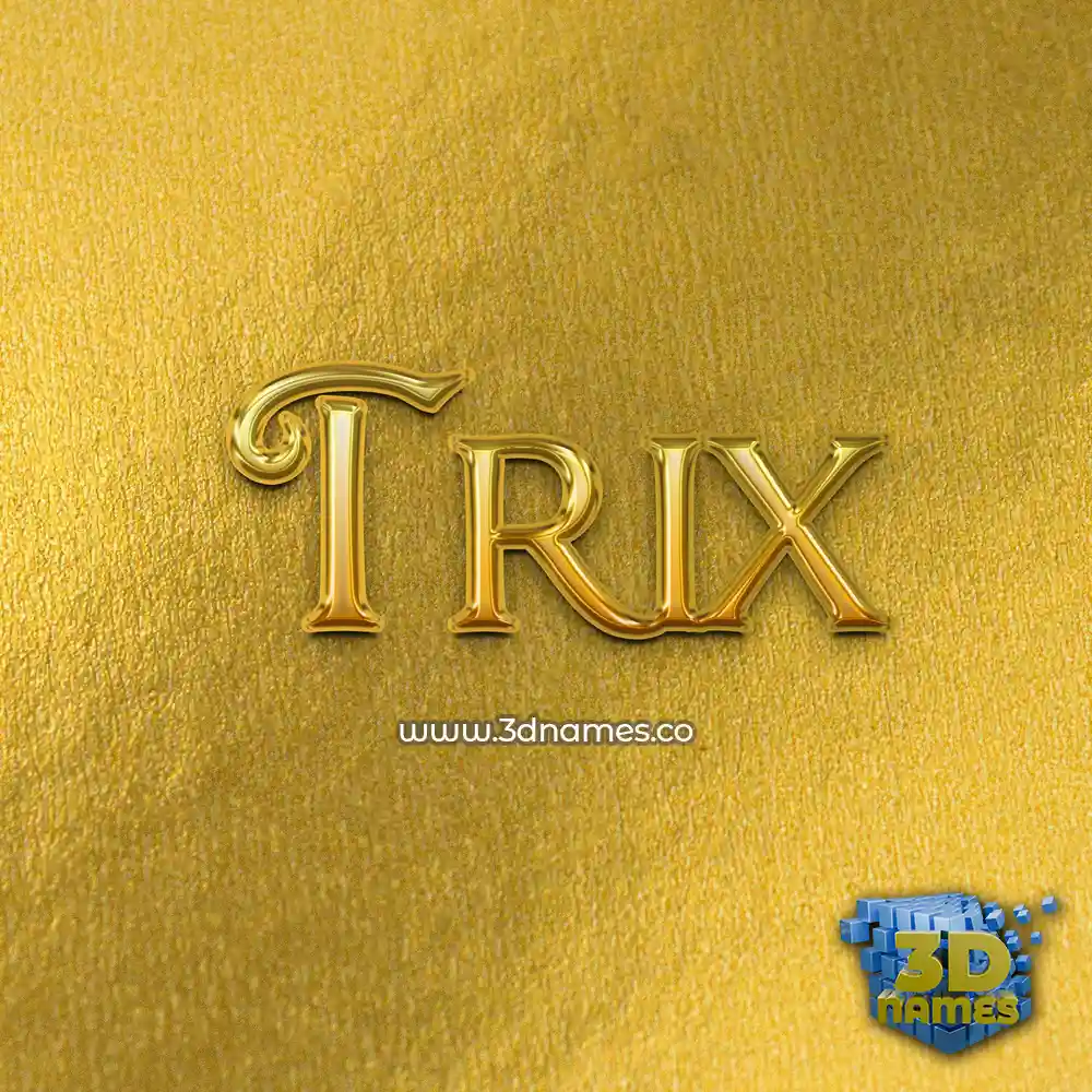 trix in All Gold style - 3D name wallpaper