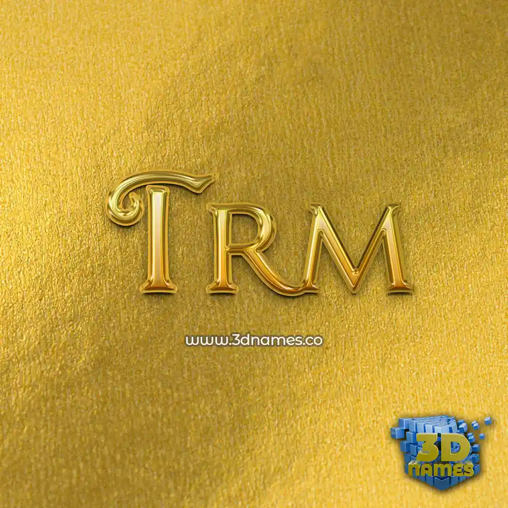 trm in All Gold style - 3D name wallpaper