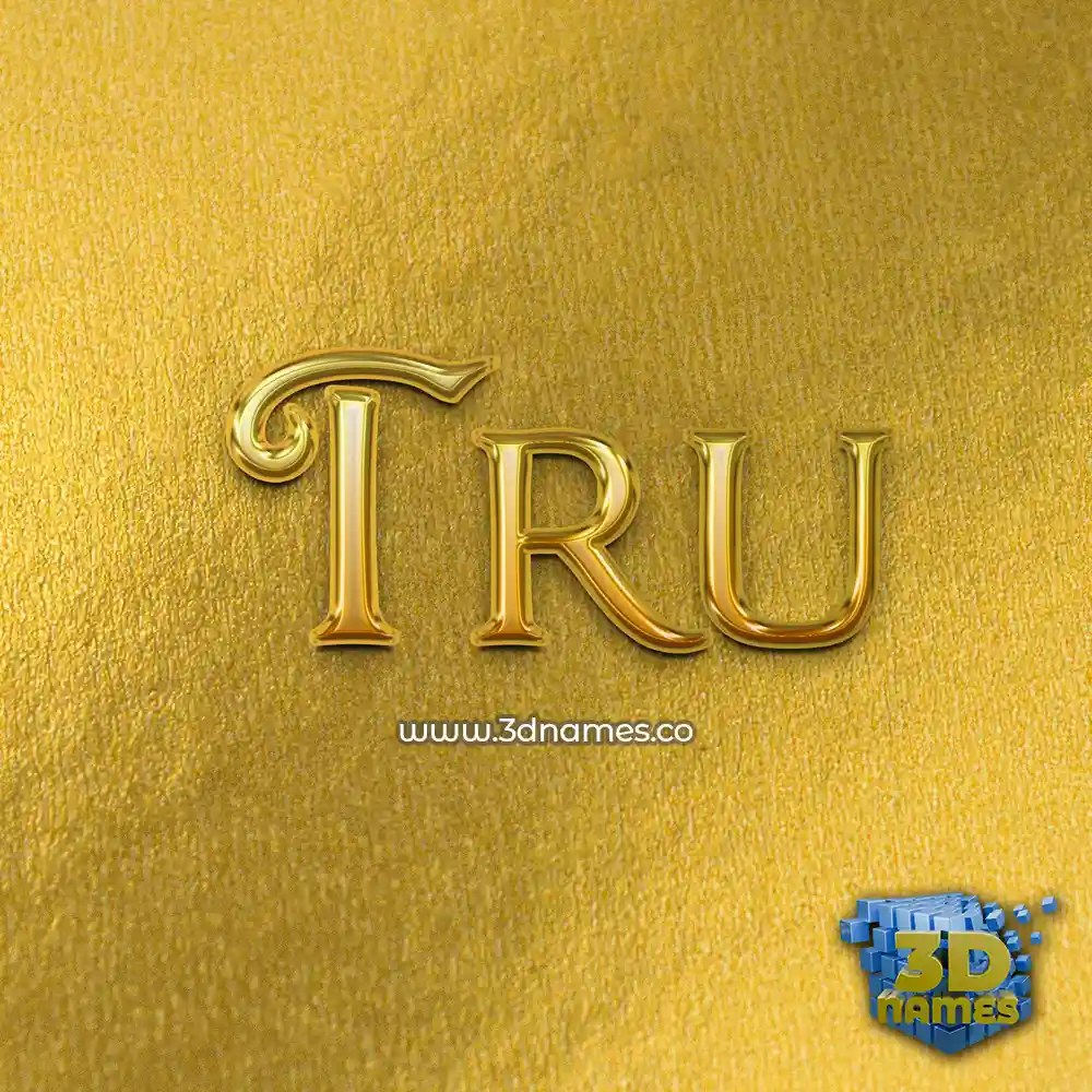 tru in All Gold style - 3D name wallpaper