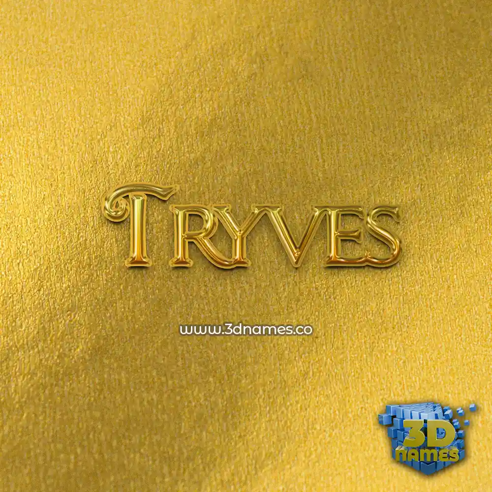 tryves in All Gold style - 3D name wallpaper