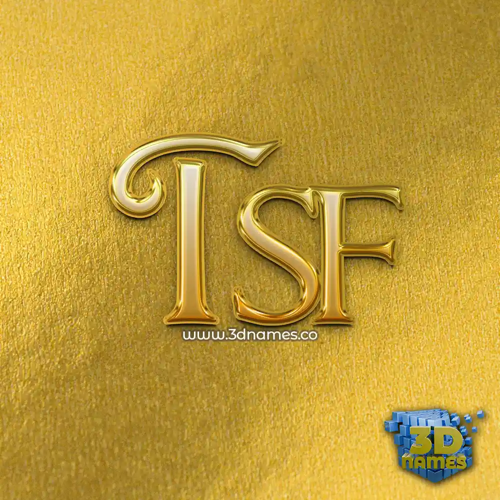 tsf in All Gold style - 3D name wallpaper
