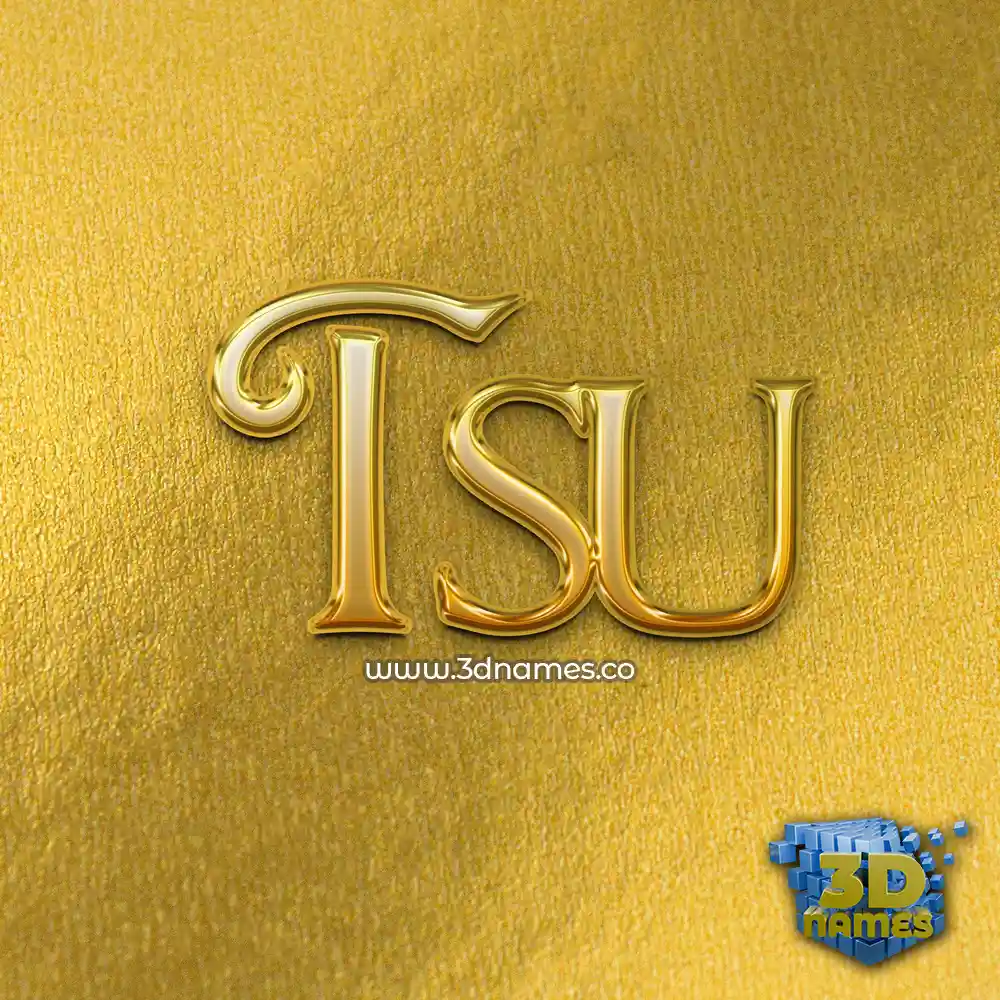 tsu in All Gold style - 3D name wallpaper
