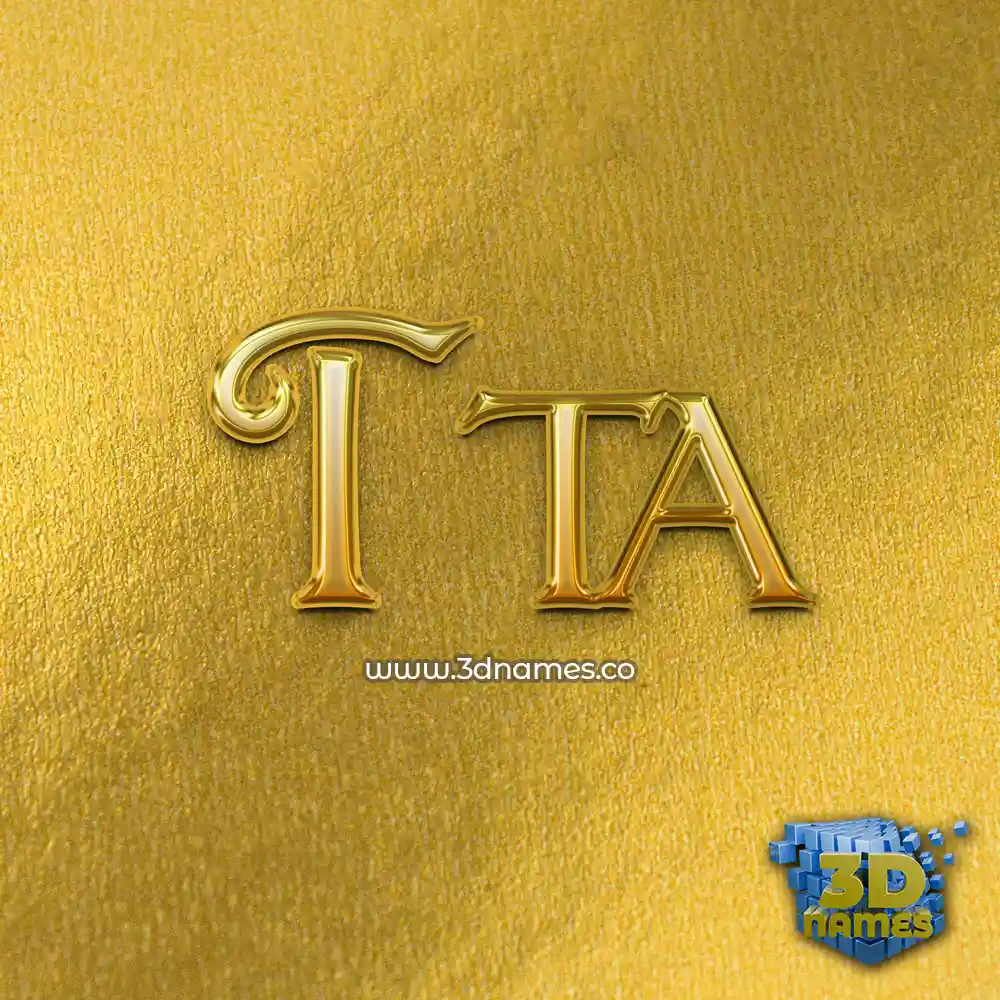 tta in All Gold style - 3D name wallpaper