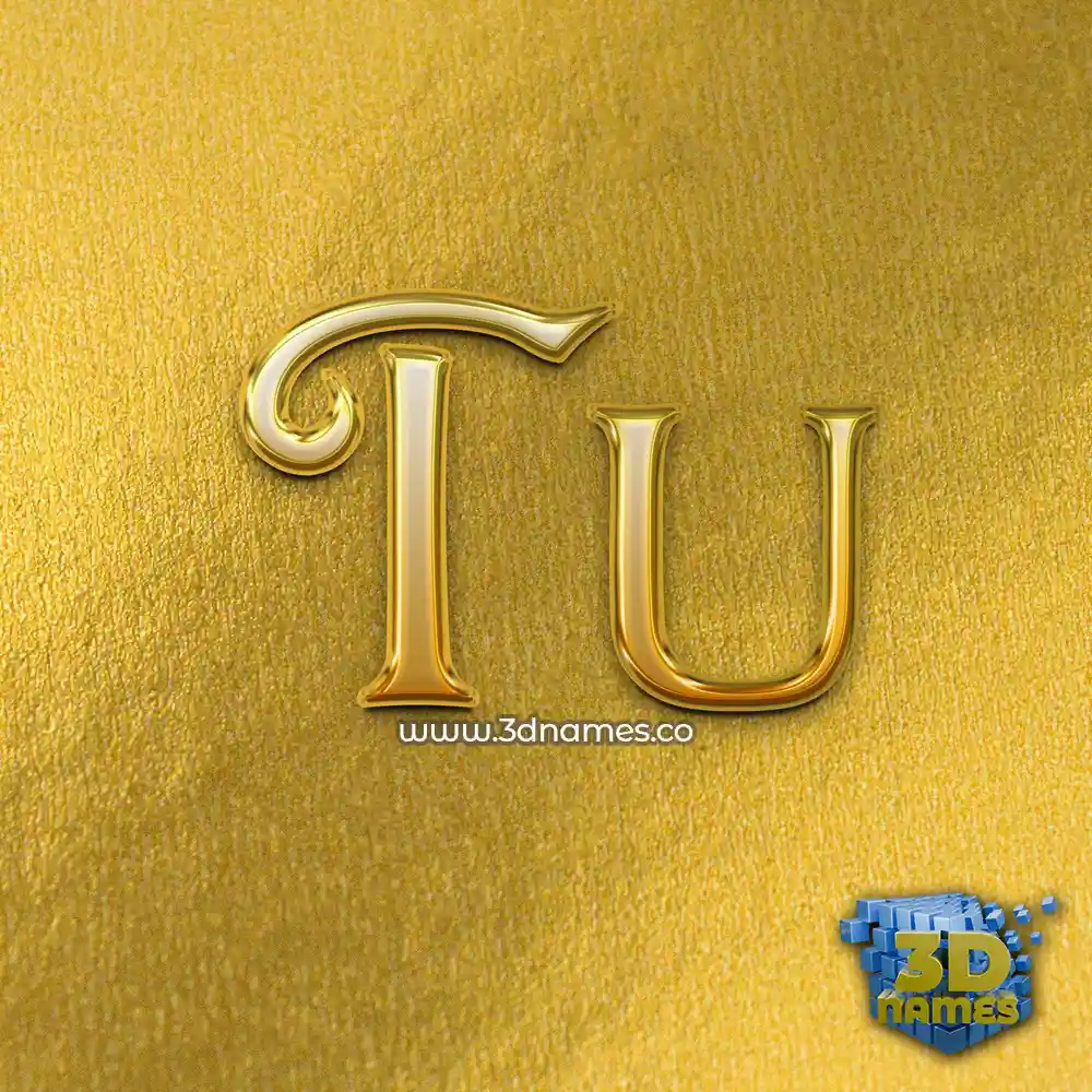 tu in All Gold style - 3D name wallpaper