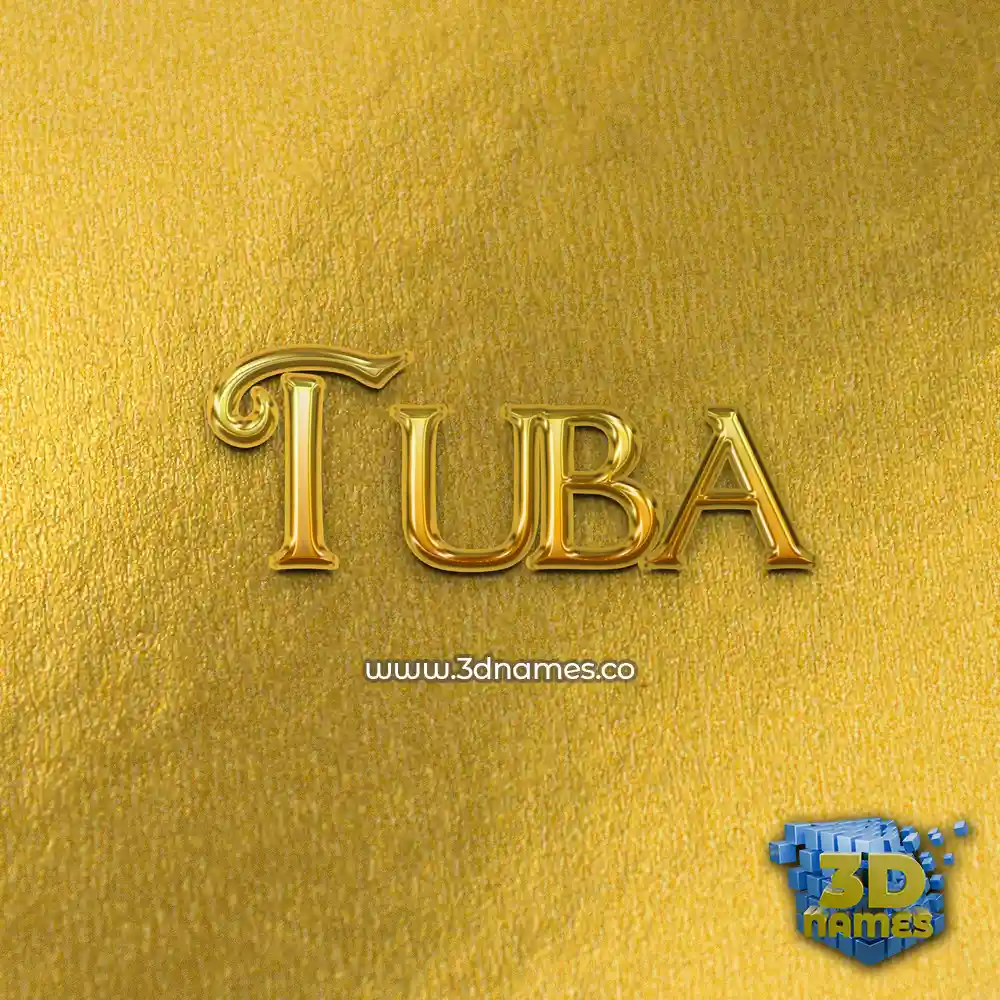 tuba in All Gold style - 3D name wallpaper