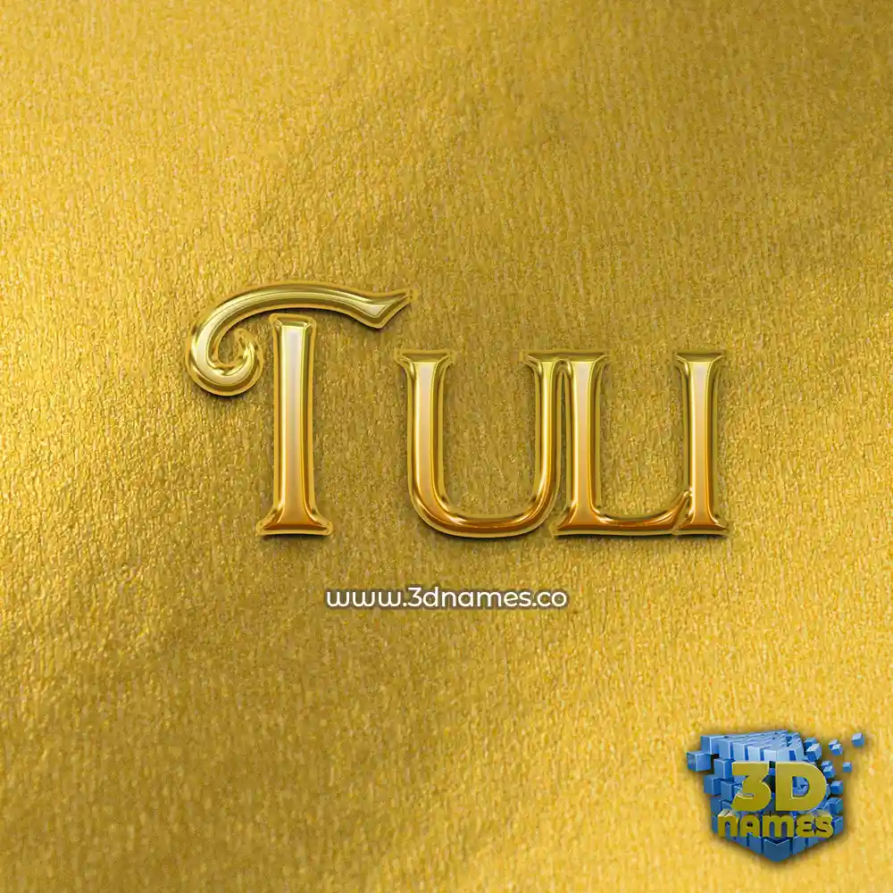 tuli in All Gold style - 3D name wallpaper