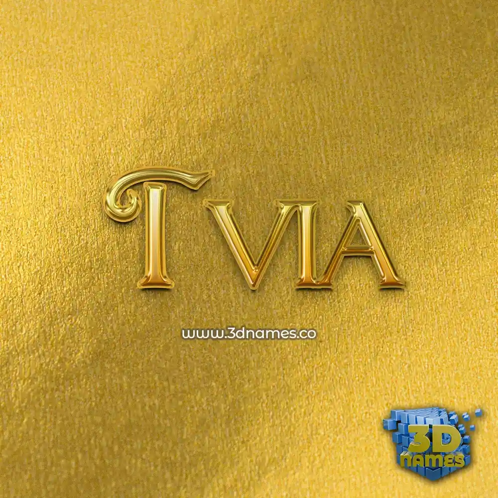 tvia in All Gold style - 3D name wallpaper