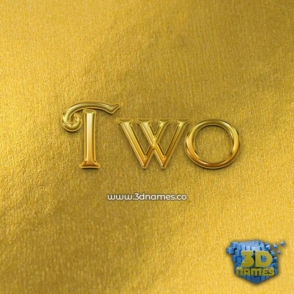 two in All Gold style - 3D name wallpaper