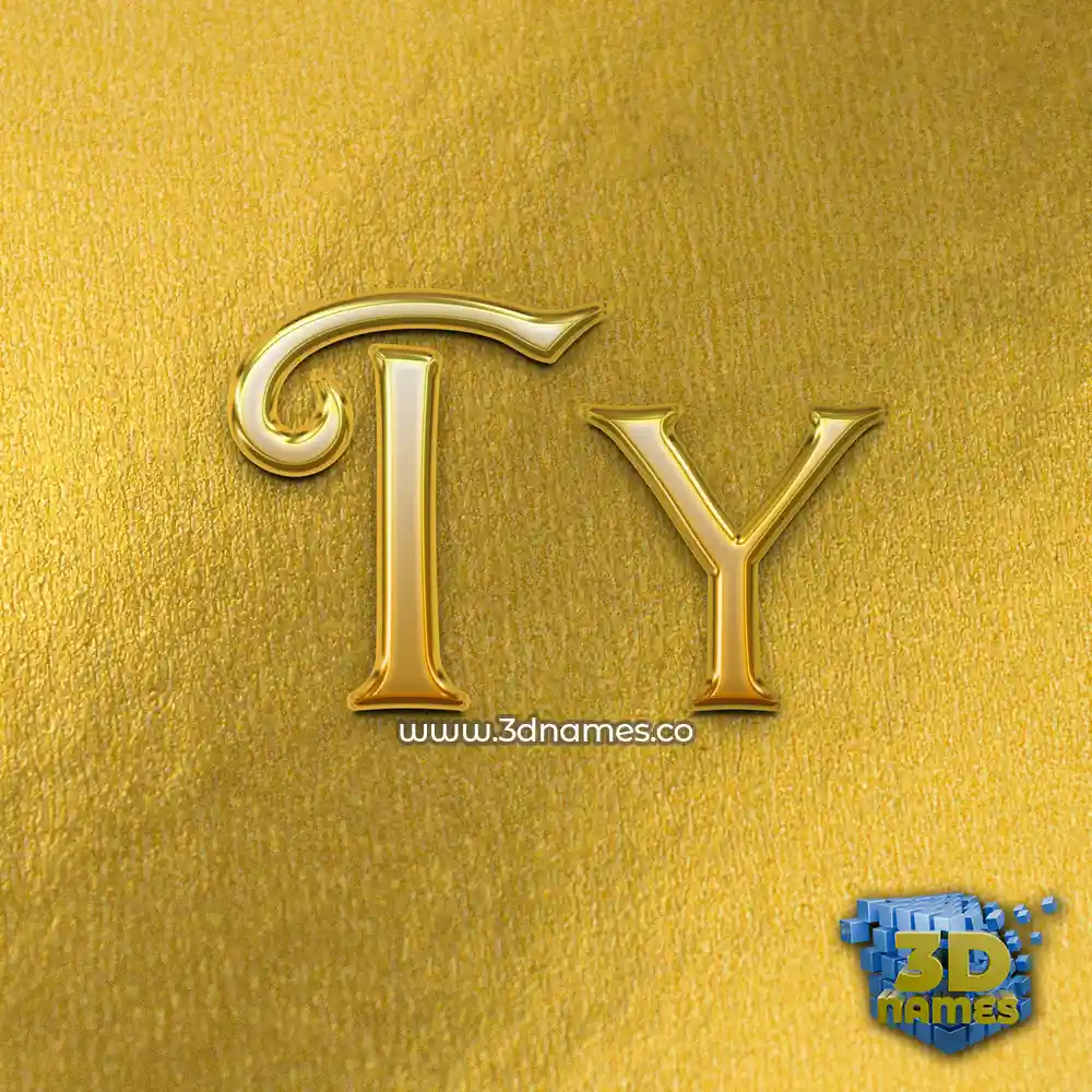 ty in All Gold style - 3D name wallpaper