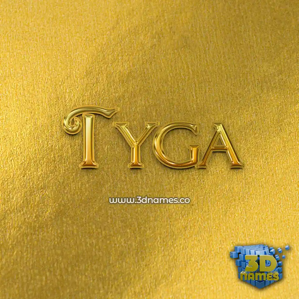 tyga in All Gold style - 3D name wallpaper