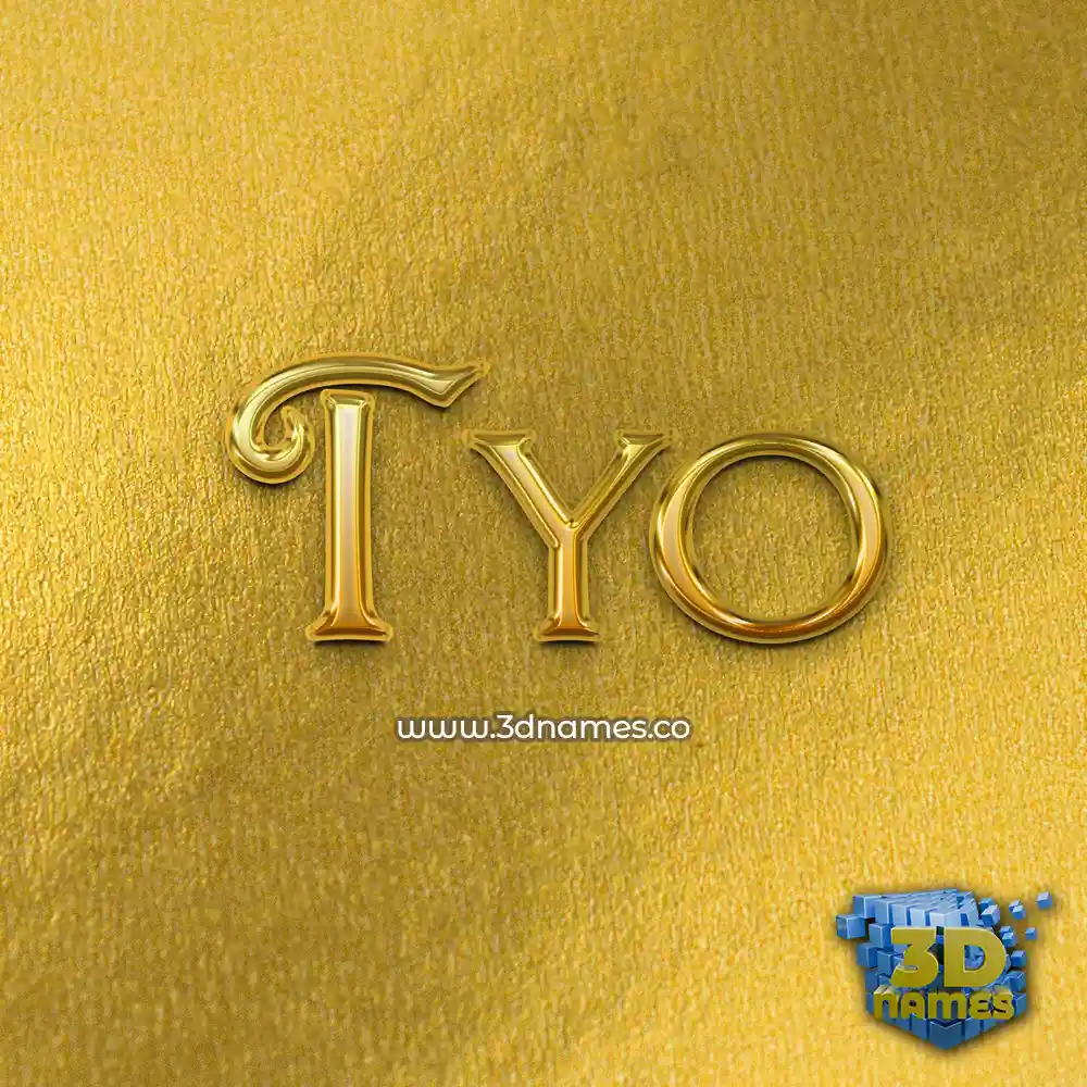 tyo in All Gold style - 3D name wallpaper