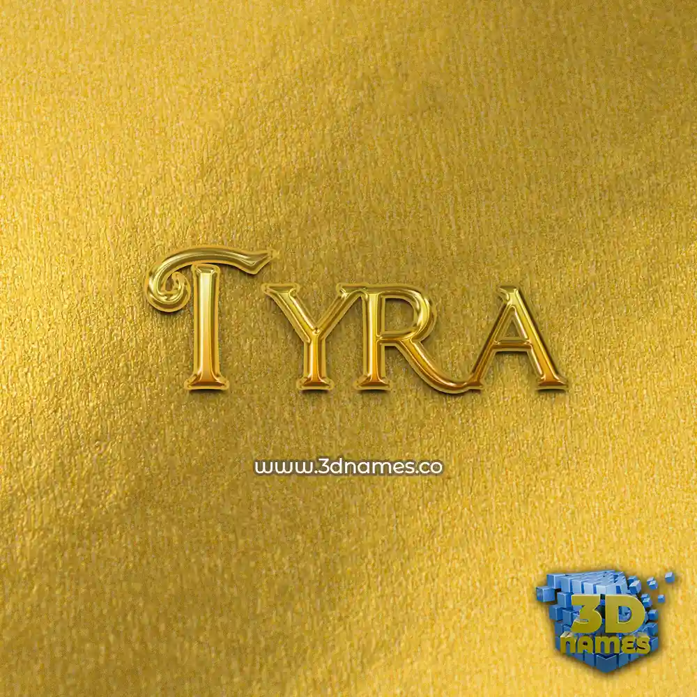 tyra in All Gold style - 3D name wallpaper